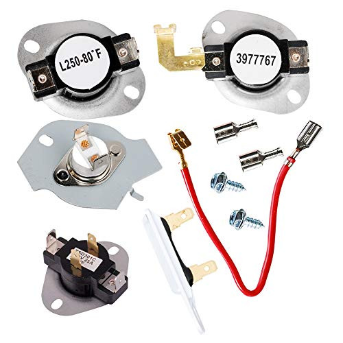 HIFROM Replacement 3977767 3387134 3399848 Dryer Thermostat and 3392519 3977393 Thermal Fuse for Whirlpool & Kenmore Dryer Replaces 3399693 WP3977767VP PS345113 AP6008325 WP3977393