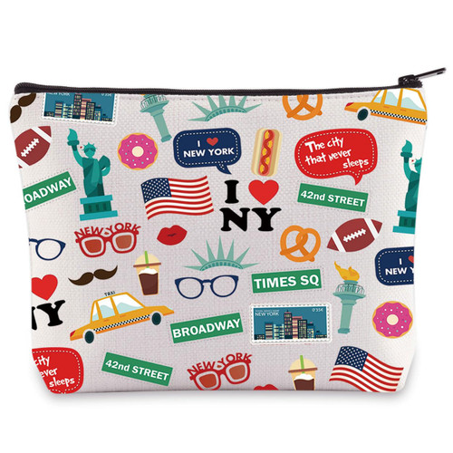 BWWKTOP New York City Cosmetic Makeup Bag New York Trip Gifts New York City Travel Bag New York Merchandise (city never sleep) BWWKTOP New York City Cosmetic Makeup Bag New York Trip Gifts New York City Travel Bag New York Merchandise (city never sleep)