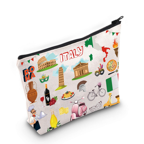 LEVLO Italy Travel Pouch Bag Rome Souvenir Gift Pisa Tower Colosseum Venice Carnival Zipper Pouch Bag Italy Trip Gift (Italy) LEVLO Italy Travel Pouch Bag Rome Souvenir Gift Pisa Tower Colosseum Venice Carnival Zipper Pouch Bag Italy Trip Gift (Italy)