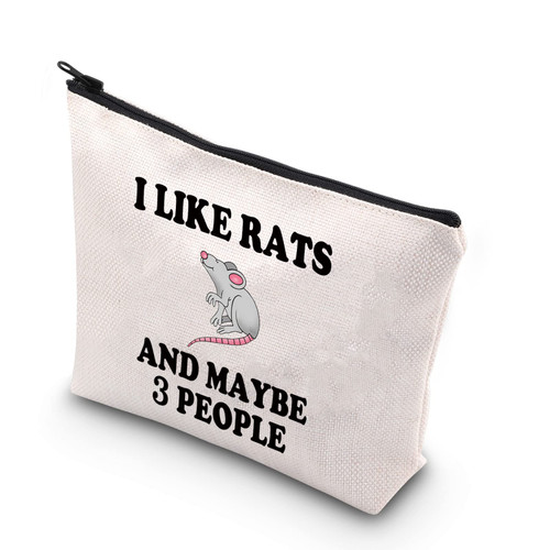 BDPWSS Rat Makeup Bag Rat Lover Gift Rat Owner Gift Crazy Rat Lady Gift For Women I Like Rats And Maybe 3 People Travel Pouch (I Like Rats) BDPWSS Rat Makeup Bag Rat Lover Gift Rat Owner Gift Crazy Rat Lady Gift For Women I Like Rats And Maybe 3 People Travel Pouch (I Like Rats)