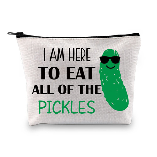 XYANFA Pickles Make Up Bag Pickle Gift Funny Cosmetic Travel Bag Pickle Gift Pickle Lovers Friendship Gift Cucumber Gift (THE PICKLES)