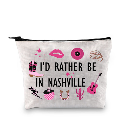 XYANFA I'd Rather Be In Nashville Girl Weekend Bachelorette Gift Nashville Tennessee Travel Pouches Nashvilles Makeup Bag (BE IN NASHVILLE) XYANFA I'd Rather Be In Nashville Girl Weekend Bachelorette Gift Nashville Tennessee Travel Pouches Nashvilles Makeup Bag (BE IN NASHVILLE)