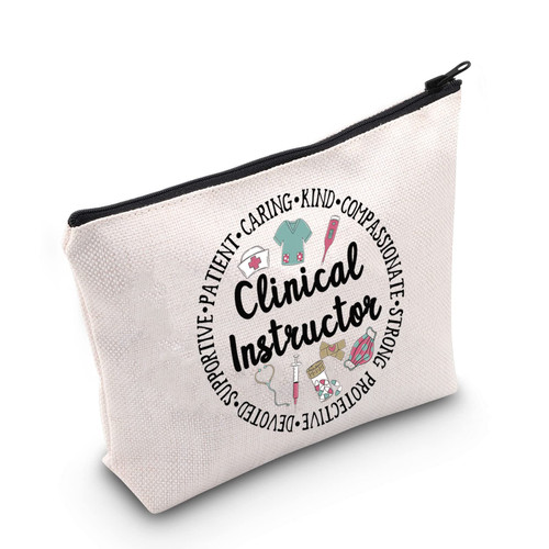 POFULL Clinical Nursing Instructor Gift Clinical Instructor Cosmetic Bag Thank you Idea for Clinical Nurse Teacher (Clinical Instructor bag)