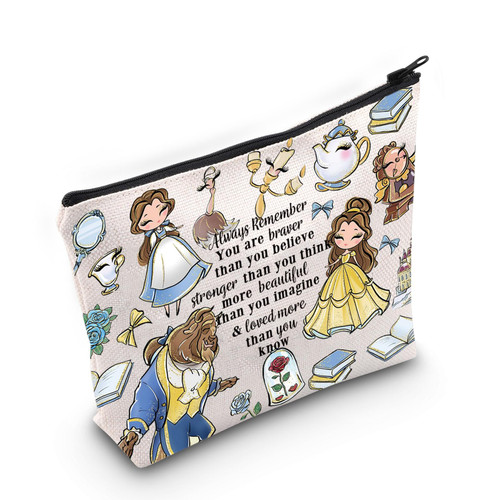 LEVLO Beauty Story Cosmetic Make up Bag Movie Inspired Gifts You Are Braver Stronger Smarter Than You Think Makeup Zipper Pouch Bag (Always Beauty Beast) LEVLO Beauty Story Cosmetic Make up Bag Movie Inspired Gifts You Are Braver Stronger Smarter Than You Think Makeup Zipper Pouch Bag (Always Beauty Beast)