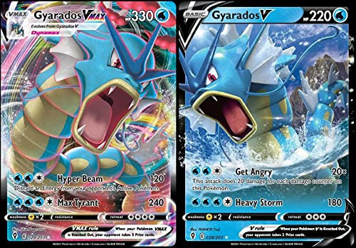 Gyarados V & Vmax Card Lot - Evolving Skies 028/203 & 029/203 - Ultra Rare 2 Card Set
