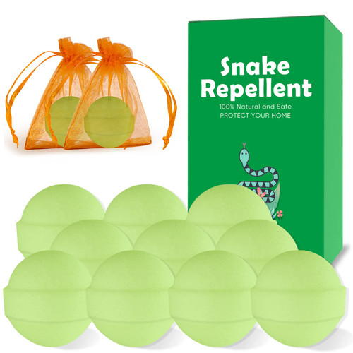 10 Pack Snake Away Repellent for Outdoors and Indoors, Snake Repellent for Yard Powerful to Repels Many Types of Snakes, Waterproof and Sun-Protection Snake Deterrent Snake Repellent Balls