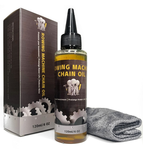 TreadLife Fitness Concept 2 Rowing Machine Chain Oil + Microfiber Cloth | Lubricates and Protects Rower from Rust & Dirt | Compatible with All Chain-Drive Rowers, Including Concept 2 Models A B C D E