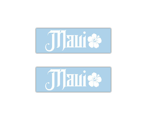 Maui Hawaii Vinyl Decal Sticker - for Car Truck SUV Window Wall Bumper - Laptop - 2 Pack 9" (Red)