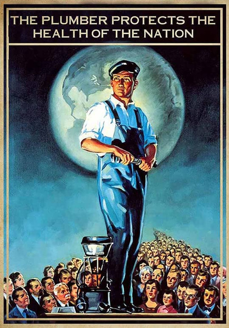 Retro Metal Poster The Plumber Protects The Health Of The Nation Metal Tin Signs Vintage Plaque Wall Decor Gift For Home Kitchen Office Club Bar Gym 8x12 Inch