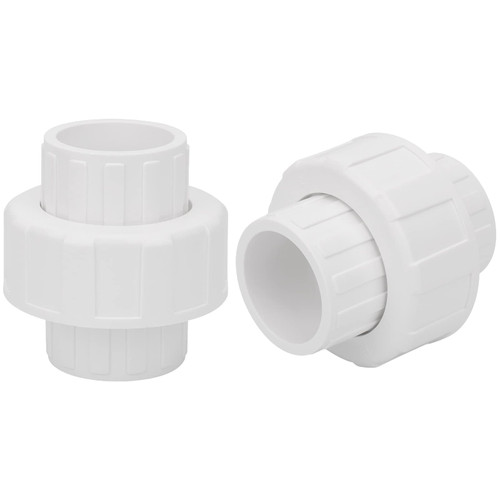 2Pcs 1 Inch PVC Union Coupling Pipe Fitting Adapter (Socket x Socket) 1 Inch PVC Slip Union PVC Adapter Coupling Schedule 40, EPDM O-Ring, White