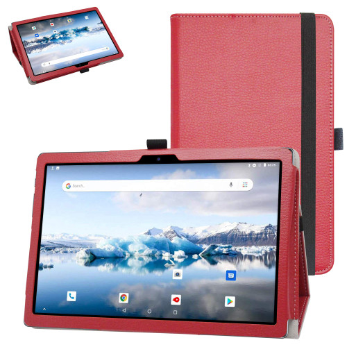 Bige for TECLAST 10.1 inch Case,Bige for TECLAST M40 Case,PU Leather Folio 2-Folding Stand Cover for TECLAST P20HD 10 inch Tablet/TECLAST M40 10.1" Tablet,Red