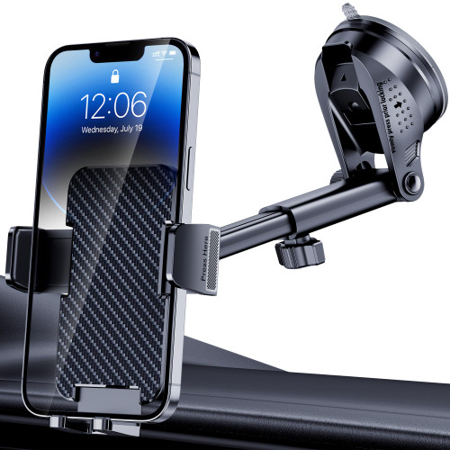 Phone Holder Car [Military-Grade Suction] Universal Car Phone Holder Mount [Thick Case Friendly] Automobile Accessories Dashboard Windshield Phone Mount Cradles Fit for All iPhone Android Smartphones