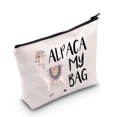 TSOTMO Alpaca Bag Llama Gift Alpaca My Bag Travel Makeup Bag Toiletry Bags For Llama Animal Lovers Alpaca Pet Owner Gift Llama Mom Aunt Gift (Alpaca Bag)