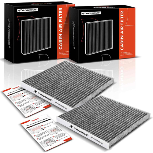 A-Premium 2-PC Cabin Air Filter with Activated Carbon Compatible with Toyota & Lexus Models - Avalon, Camry, Sienna, Solara, ES300, ES330, GX470, RX350, RX400h - Replace# 87139-06030