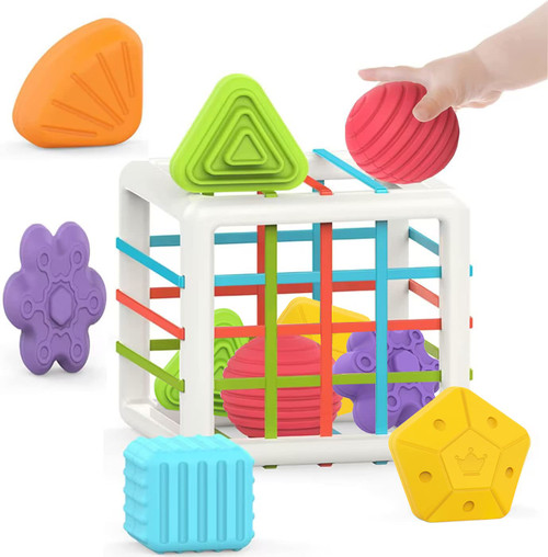 MINGKIDS Montessori Toys for 1 Year Old,Baby Sorter Toy Colorful Cube and 6 Pcs Multi Sensory Shape, Toddler Developmental Learning Toys Birthday Gifts,Baby Toys 6-12-18 Months MINGKIDS Montessori Toys for 1 Year Old,Baby Sorter Toy Colorful Cube and 6 Pcs Multi Sensory Shape, Toddler Developmental Learning Toys Birthday Gifts,Baby Toys 6-12-18 Months