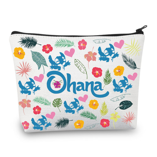 CMNIM Ohana Gifts Ohana Hibiscus Flower Makeup Bag Hawaiian Cosmetic Bag Beach Bag for Women Cartoon Lover Gift Travel Toiletry Bag (Ohana Gifts bag) CMNIM Ohana Gifts Ohana Hibiscus Flower Makeup Bag Hawaiian Cosmetic Bag Beach Bag for Women Cartoon Lover Gift Travel Toiletry Bag (Ohana Gifts bag)