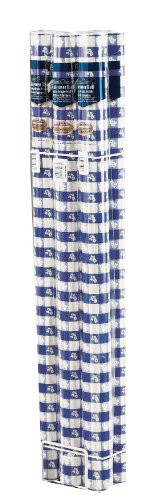Creative Converting Roll Plastic Table Cover, 100-Feet, Blue Gingham