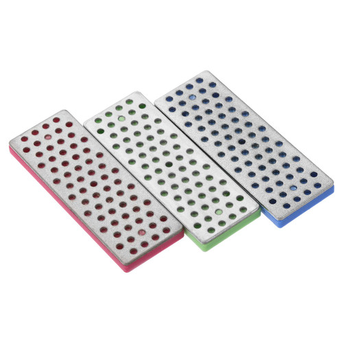 PATIKIL 70mm Extra-Fine/Fine/Coarse Ski Snowboard Diamond Stone, 3 Pack Ski Edge Sharpener Diamond Edge Files Snowboard Whetstone, Green/Fuchsia/Blue