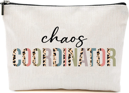 HTDesigns Chaos Coordinator Cosmetics Bag - Leopard Chaos Coordinator Makeup Bag - Gifts For Chaos Coordinator - Chaos Coordinator Birthday Gift - Cosmetic Travel Pouch Bag