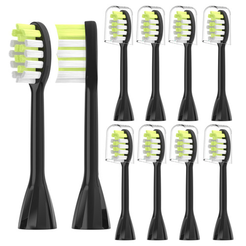 YMPBO Toothbrush Replacement Heads Compatible with Philips One Series Sonicare Rechargeable Toothbrush HY1200/06 BD1003/AZ, 10 Pack Replacement Heads, Soft Bristles, Black