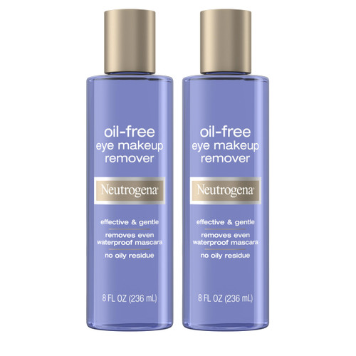Neutrogena Gentle Oil-Free Eye Makeup Remover & Cleanser, Non-Greasy Makeup Remover, Removes Waterproof Mascara, Ophthalmologist-Tested, Twin Pack, 2 x 8.0 fl. oz Neutrogena Gentle Oil-Free Eye Makeup Remover & Cleanser, Non-Greasy Makeup Remover, Removes Waterproof Mascara, Ophthalmologist-Tested, Twin Pack, 2 x 8.0 fl. oz