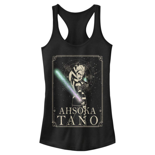 Star Wars Junior's Clone Wars Ahsoka Celestial Slim Fit, Scoop Hem Racerback Tank, Black, X-Small Star Wars Junior's Clone Wars Ahsoka Celestial Slim Fit, Scoop Hem Racerback Tank, Black, X-Small