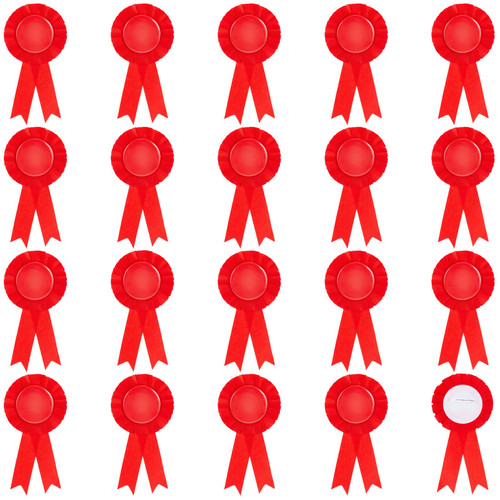 CRASPIRE 20Pcs Award Ribbon Red Rosette Ribbon Prize Ribbon Winner First Place Victory Award Medals Ribbons Recognition Ribbons Blank Brooch for Competition Sports Event School Contests