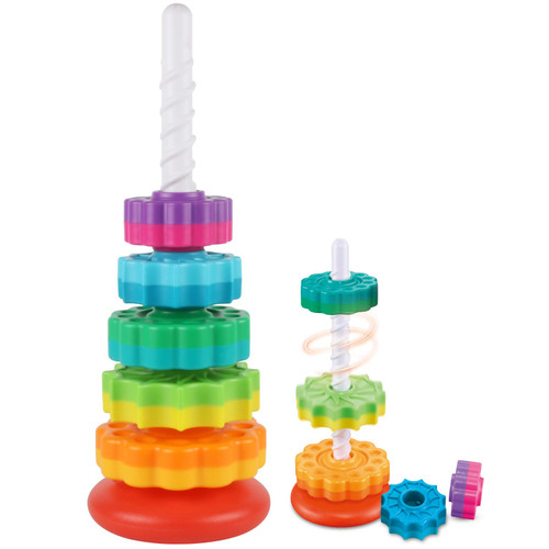 JUXUE Baby Spinning Stacking Toys for Toddlers 1-3, Rainbow Ring Stacker Montessori Toys for Babies 6-12 Months, 1 2 3 One Year Old Girl Boy Christmas Birthday Gifts, Autism Sensory Learning Toy JUXUE Baby Spinning Stacking Toys for Toddlers 1-3, Rainbow Ring Stacker Montessori Toys for Babies 6-12 Months, 1 2 3 One Year Old Girl Boy Christmas Birthday Gifts, Autism Sensory Learning Toy