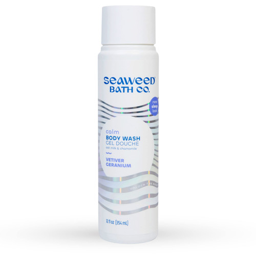 Seaweed Bath Co. Calm Body Wash, Vetiver Geranium Scent, 12 Ounce, Shower Gel for Men & Women, Vegan, Paraben Free, Sulfate Free, Cruelty Free