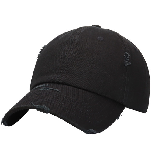 Antourage Unisex Vintage Hat for Men Women Distressed Baseball Cap Dad Hats Unconstructed Adjustable Washed Mens Plain Caps (01. Black)