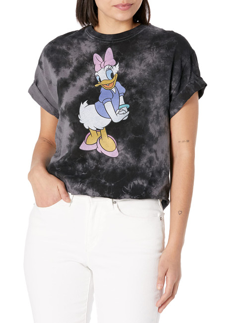 Disney Characters Traditional Daisy Women's Fast Fashion Short Sleeve Tee Shirt, Black/Charcoal, XX-Large