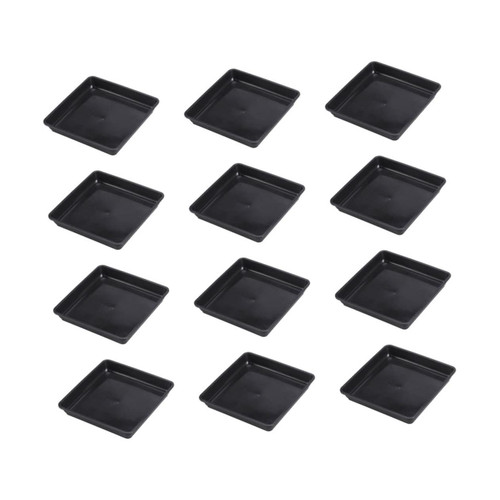 IWOWHERO 12pcs Flower Pot Tray Bottom Trays for Plant Pot Saucer Planter pots for Indoor Plants planters for Indoor Plants Planter Tray Pot Trays for Plants Square Plastic Plant Tray