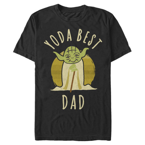 Star Wars Big & Tall Best Dad Yoda Says Men's Tops Short Sleeve Tee Shirt, Black, X-Large