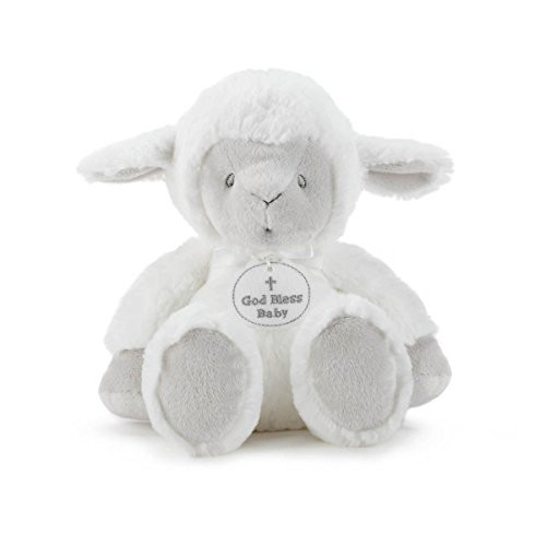 Nat and Jules God Bless Baby Cross Serenity Lamb Bright White Children's Plush Stuffed Animal