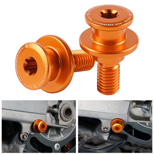 NICECNC Orange Aluminum Swingarm Spool Support Adapter Bolts Compatible with KTM 690 Enduro/SMC/R 2008-2023,690 Duke 2008-2023 2009 2010 2011 2012 2013 2014 2015 2016 2017 2018 2019 2020 2021 2022