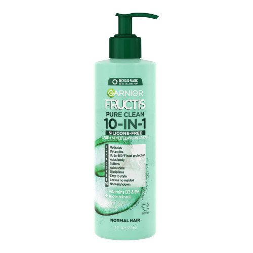 Garnier, Fructis Pure Clean 10-in-1 Care and Styling Leave In Cream, 12 Fl Oz Garnier, Fructis Pure Clean 10-in-1 Care and Styling Leave In Cream, 12 Fl Oz