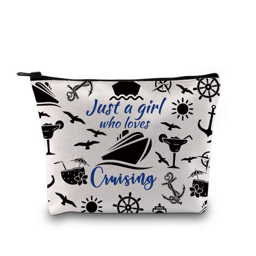 GJTIM Cruise Trip Vacation Gift Family Cruise Gift Just a Girl Who Loves Cruising Travel Makeup Bag Cruising Lover Gift (Loves Cruising Bag) GJTIM Cruise Trip Vacation Gift Family Cruise Gift Just a Girl Who Loves Cruising Travel Makeup Bag Cruising Lover Gift (Loves Cruising Bag)