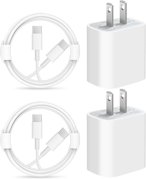 iPhone 15 Charger [MFi Certified],2-Pack USB C Charger,20W USB-C Fast Wall Charger,USB C Charger Block for iPhone 15/15 Pro/15 Pro Max/iPad Pro/AirPods and More (2-Pack 6 ft USBC Cable Included)