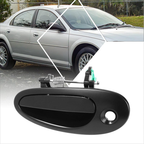 PM PERFORMOTOR Front Left Driver Side Door Pull Handle Compatible with 00-06 Chrysler Cirrus Neon Sebring Dodge Stratus,Smooth Black