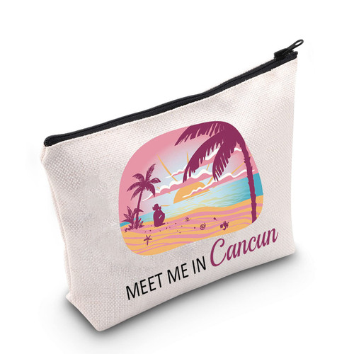 POFULL Cancun Vacation Gift Mexico Cancun Bachelorette Gift Meet Me In Cancun Travel Cosmetic Pouch (Cancun bag) POFULL Cancun Vacation Gift Mexico Cancun Bachelorette Gift Meet Me In Cancun Travel Cosmetic Pouch (Cancun bag)