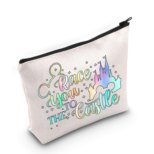 JNIAP Magical Castle Cosmetic Bag Princess Castles Gift Race You To The Castle Makeup Pouch Magic Castle Gift Travel Bag(Race you)