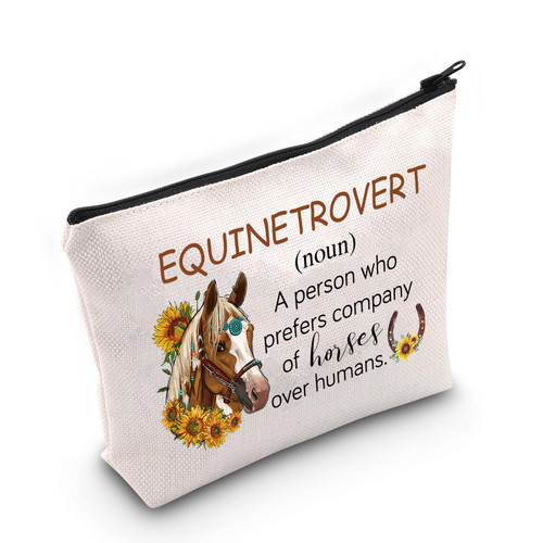 JNIAP Horse Lover Cosmetic Bag Equestrian Horse Rider Gift Horse Definition Equinetrovert Makeup Pouch Riding Gift Travel Bag JNIAP Horse Lover Cosmetic Bag Equestrian Horse Rider Gift Horse Definition Equinetrovert Makeup Pouch Riding Gift Travel Bag