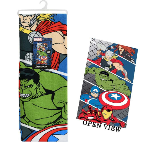 UPD Marvel Avengers Beach Towel - Avengers Large Beach Towel for Kids, Super Soft and Absorbent, Perfect Avengers Marvel Beach Towel for Vacations, Family Trips - 54x27 Inches UPD Marvel Avengers Beach Towel - Avengers Large Beach Towel for Kids, Super Soft and Absorbent, Perfect Avengers Marvel Beach Towel for Vacations, Family Trips - 54x27 Inches