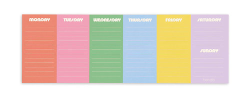 ban.do Weekly Planner Notepad, Mini Desk Planner, Undated Weekly Calendar, Daily To Do List Notepad with 52 Sheets, Colorblock