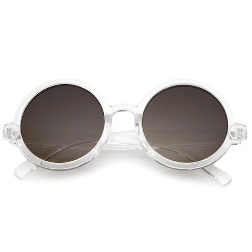 Trendy Round Retro Sunglasses for Women, UV400 Vintage Horn Rimmed Neutral-Colored Lens 52mm (Clear/Lavender) Trendy Round Retro Sunglasses for Women, UV400 Vintage Horn Rimmed Neutral-Colored Lens 52mm (Clear/Lavender)