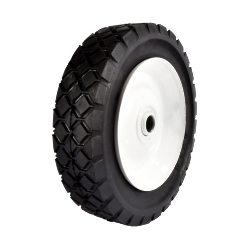 MaxPower 335160 6 Inch x 1.50 Inch Steel Wheel with 1/2 Inch Bore 1-3/8 Inch Offset and Diamond Tread, Black