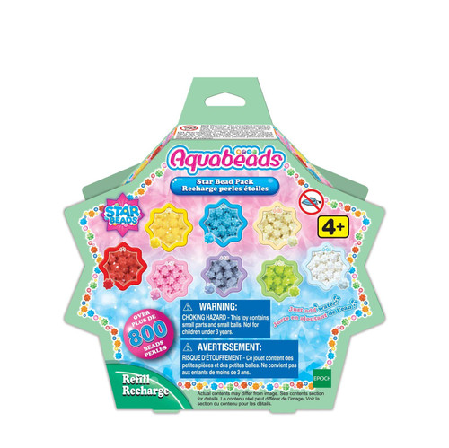 Aquabeads Star Bead Refill Pack, Arts & Crafts Bead Refill Kit for Children - Over 800 Star Beads in 8 Colors