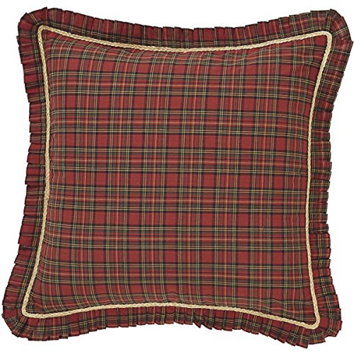 VHC Brands Rustic & Lodge Primitive Bedding-Tea Star Red Fabric Euro Sham, Brick
