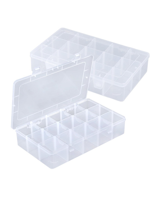 Sjqecyfv Plastic Organizer Tackle Box Organizer Clear Plastic Organizer Box with Dividers Bead Container Divided Storage Containers Large 15 Grid Compartment Box Craft Organizer Tackle Box (2 Pack) Sjqecyfv Plastic Organizer Tackle Box Organizer Clear Plastic Organizer Box with Dividers Bead Container Divided Storage Containers Large 15 Grid Compartment Box Craft Organizer Tackle Box (2 Pack)