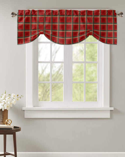 Tie Up Valance for Kitchen Windows,Christmas Red Floral Plaid Green Stripes Adjustable Valances Rod Pocket Short Curtain,Elegant Blossom Flower Tie Up Curtains Valance for Bedroom Bathroom 42x12in Tie Up Valance for Kitchen Windows,Christmas Red Floral Plaid Green Stripes Adjustable Valances Rod Pocket Short Curtain,Elegant Blossom Flower Tie Up Curtains Valance for Bedroom Bathroom 42x12in